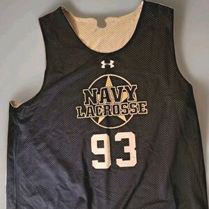 Undet Armour Navy Midshipmen Jersey XL Lacrosse Reversible Player Issued 34-bb17